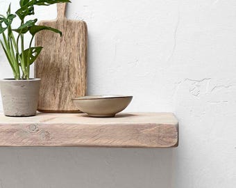 Rustic Wooden Floating Shelf: Shabby Chic Sustainable Solid Wood