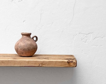 Rustic Reclaimed Wood Floating Shelf: Handcrafted Sustainable Timber