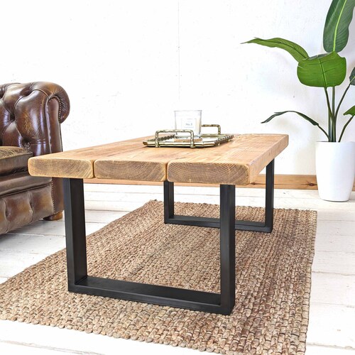 Handmade Rustic Reclaimed Wood Coffee Table With X Legs Etsy UK