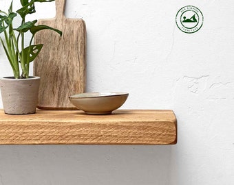 Wooden Rustic Floating Shelves Handcrafted Using Sustainable Solid Wood | 22cm Depth x 5cm Thickness | Ben Simpson Furniture