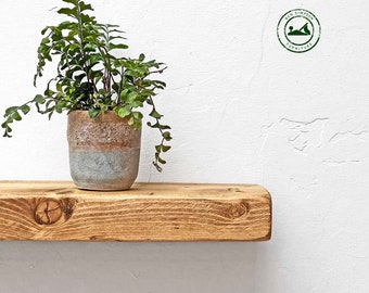 Wooden Rustic Floating Shelves Handcrafted Using Sustainable Solid Wood | 15cm Depth x 5cm Thickness | Ben Simpson Furniture