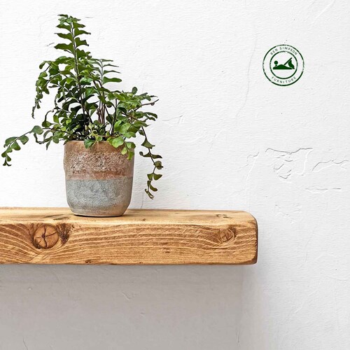 Rustic Floating Shelf Handmade From Solid Wood Floating Shelf Etsy UK