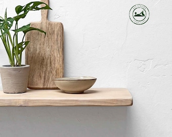 Wooden Rustic Floating Shelves Handcrafted Using Sustainable Solid Wood in a Shabby Chic Finish | 2.5cm Thickness | Ben Simpson Furniture