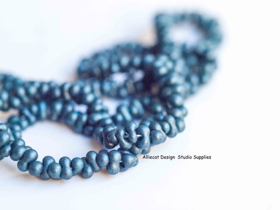 strand Transparent Teal Farfelles Beads Czech Seed Beads Qty 20 in 4x2mm Peanut Seed Beads