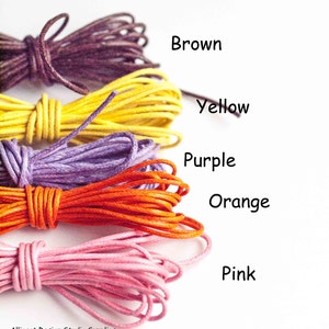 6m Orange / Brown / Yellow /  Pink / Purple 1.5mm Waxed Cotton  (L001-6)