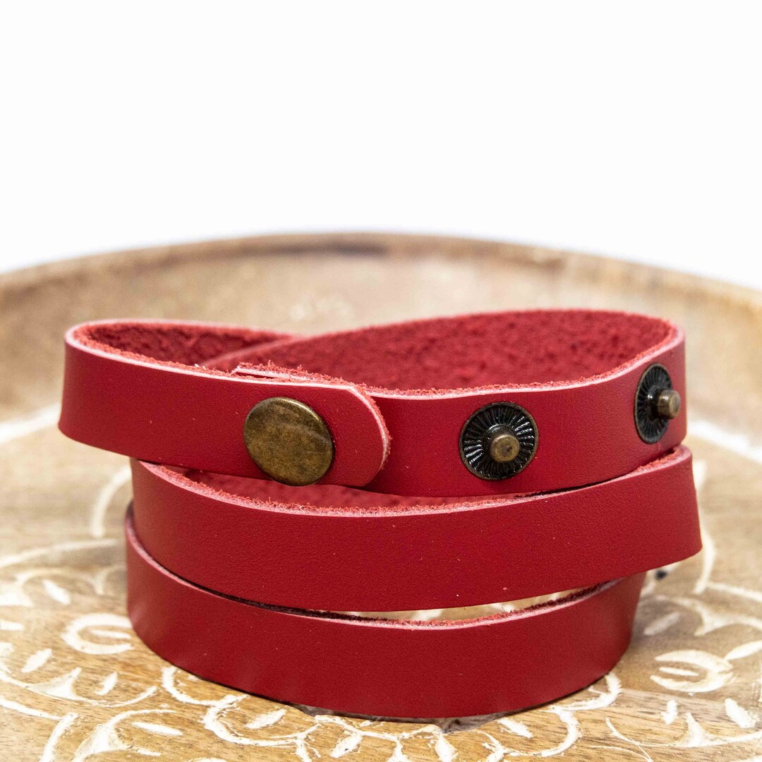 1 Premium 3x Scarlett Red Leather Wrap Bracelet RT031 Etsy Australia
