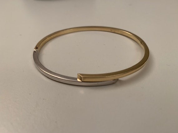 Modernist two tone gold bracelet - image 3