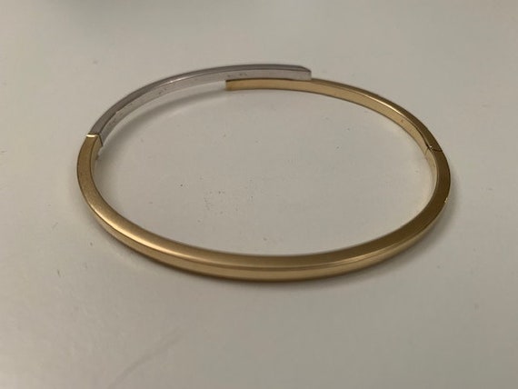 Modernist two tone gold bracelet - image 4