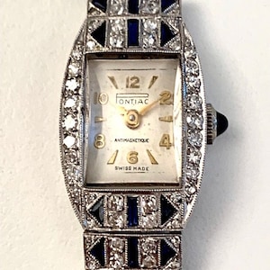 Pontiac Art Deco Platinum ladies watch