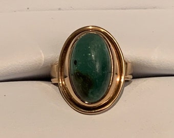 Vintage Goldring mit Jade