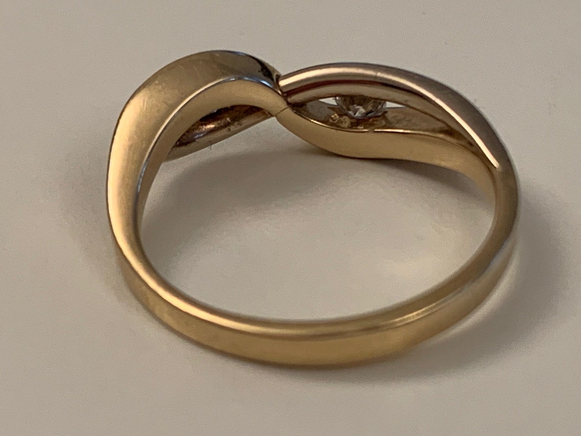 14k Gold and Diamonds Infinity Ring - Etsy