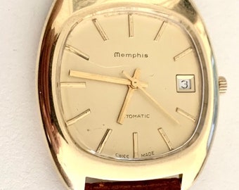 ZITURA Swiss Made Quartz Watch: Solid Gold Dial, New Leather Band