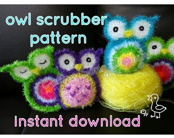 Owl Coaster or Scrubby Crochet Pattern