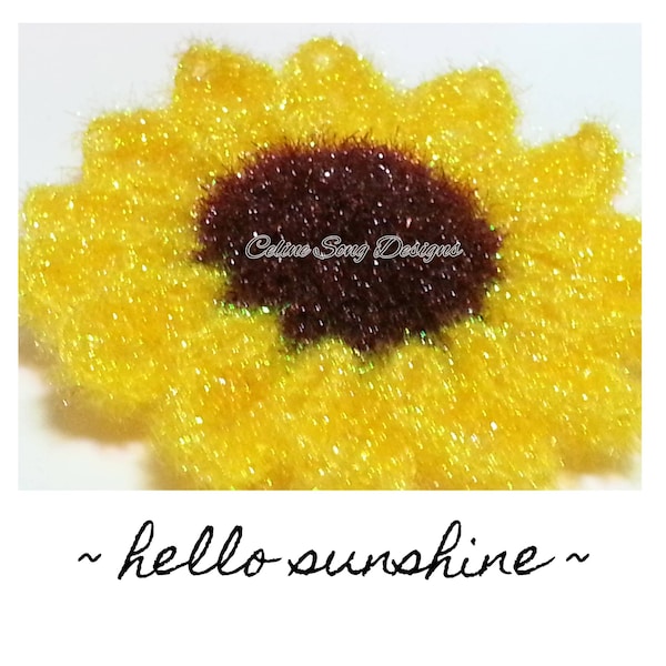 Sunflower Crochet PDF Pattern for Scrubby, Coaster, Applique or Decoration - diy flower pattern