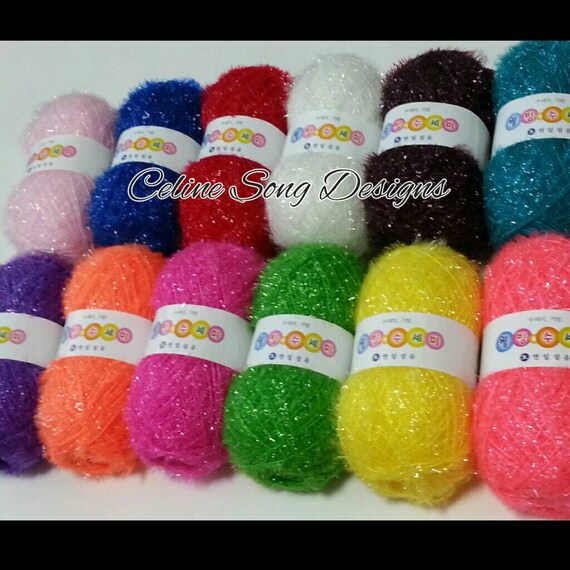 24 Skeins Yarn Set 2 Free Patterns Scrubby Yarn Specialty Yarn From South Korea Well B Brand New Color Combination