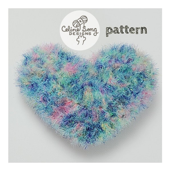 Heart Applique Coaster Scrubby Crochet Pattern - diy PDF crochet pattern - Valentine's Day heart- heart scrubby pattern