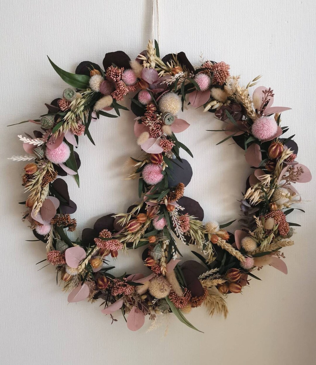 Türkranz aus Trockenblumen Trockenblumenring Türkranz aus Trockenblumen Trockenblumenring
