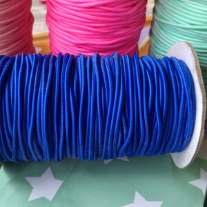 2m Elastikband 2mm stark - elastisches Band - Gummiband Blau - Mint