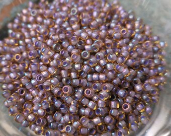 Toho - Seed Beads 8/0 GLASPERLEN - topaz/opaque lavender- lined