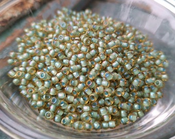 Toho - Seed Beads 8/0 GLASPERLEN - topaz/sea foam - lined