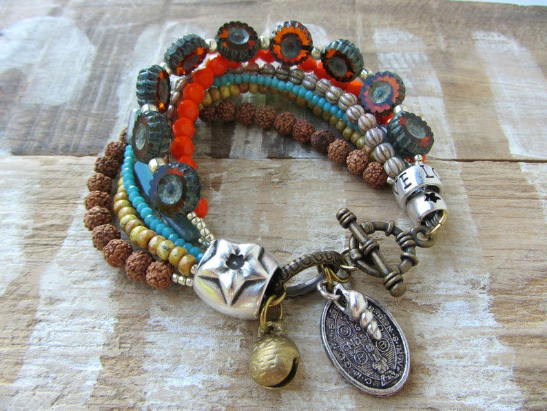 Bracelet Boho chic Bohemian glass beads