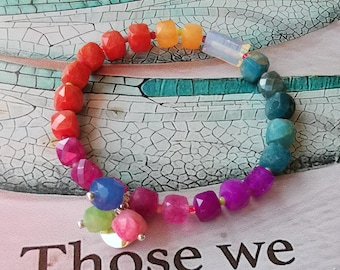 Armband - Halbedelsteine - autumn - orange - beere - petrol - türkis