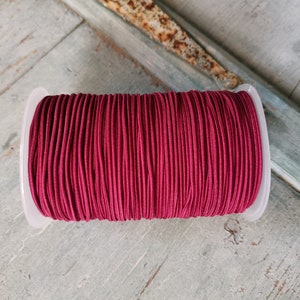 2m Elastikband 2mm stark - Gummiband weinrot - bordeaux