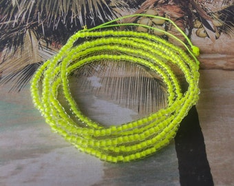 Kette - Matubo Beads - neon gelb - zart - Hippie - Boho