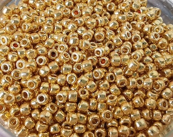 Toho/Seed Beads 8/0 - 3mm Duracoat Galvanized Starlight GLASPERLEN - Rocailles - goldfarben