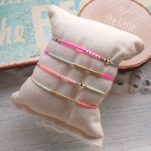 Bracelet - Miyuki Delica - glass beads - neon - delicate - hippie - boho - friendship bracelet