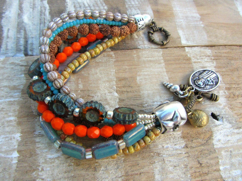 Bracelet Boho chic Bohemian glass beads