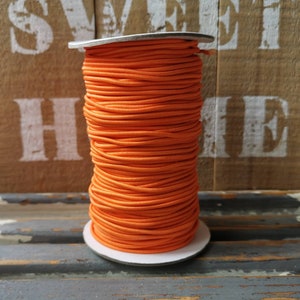 2m Elastikband 2mm stark - elastisches Band - Gummiband retro orange