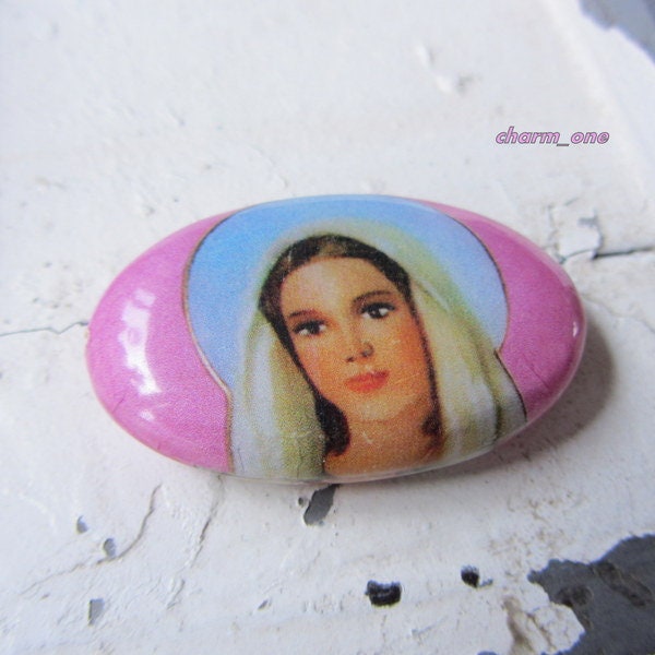 Große *Heiligenbild* Perle Madonna oval