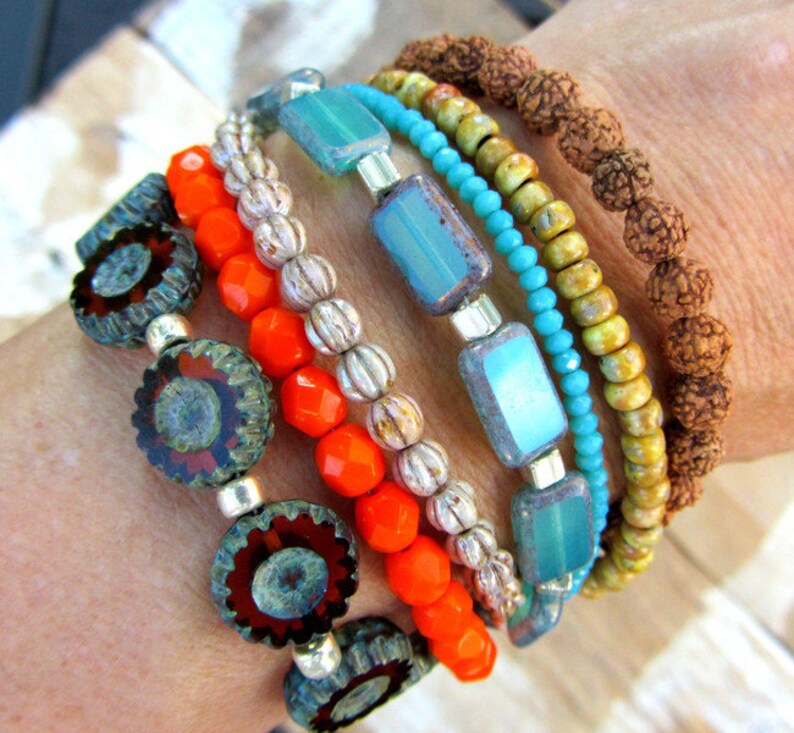 Bracelet Boho chic Bohemian glass beads
