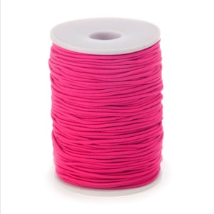 2m Elastikband 2mm stark - elastisches Band - Gummiband fuchsia