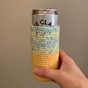 Slim Drink Cozy Pattern, Crochet Pattern, Handmade, Cozy, Cozies, Cozy Pattern, Crafts, Maker, Slim Can Holder image 3