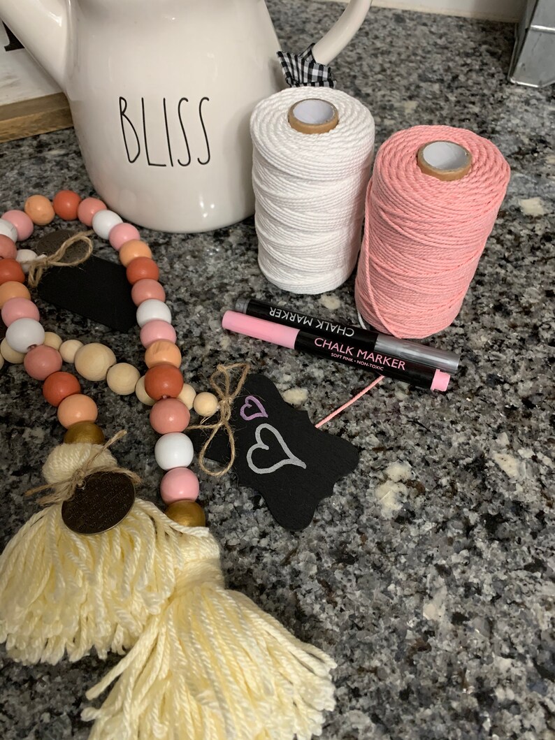 Farmhouse-Rae Dunn Inspired Wood Bead Garland