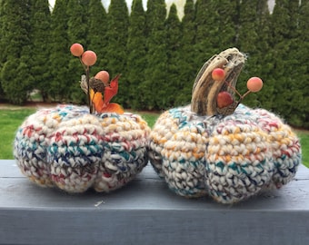 Crochet Chunky Pumpkin Pattern, Crochet Pattern, Pumpkin, Fall, Autumn Decor, Halloween, Handmade, Pumpkin Stems, Leafs, Crochet, Acorns