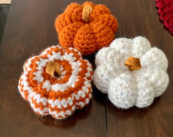 Crochet Chunky Pumpkin Pattern, Crochet Pattern, Pumpkin, Fall, Autumn Decor, Halloween, Handmade, Pumpkin Stems, Leafs, Crochet, Acorns