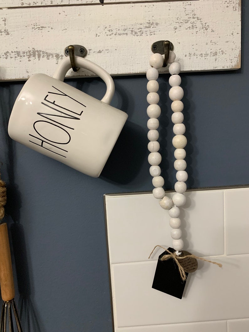 Farmhouse-Rae Dunn Inspired Wood Bead Garland