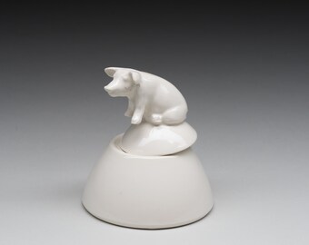 sugar pot  with pig "Country life"