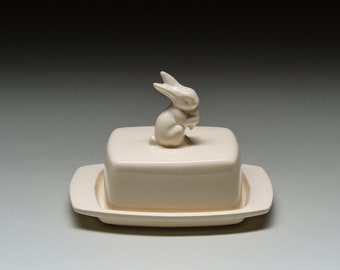 butter dish with rabbit  "Coutry life"