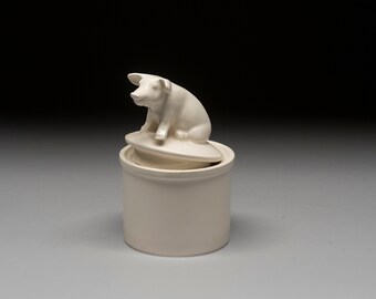 sugar pot  with pig "Country life"