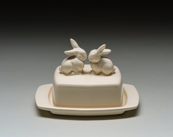 butter dish with rabbit  "Coutry life"