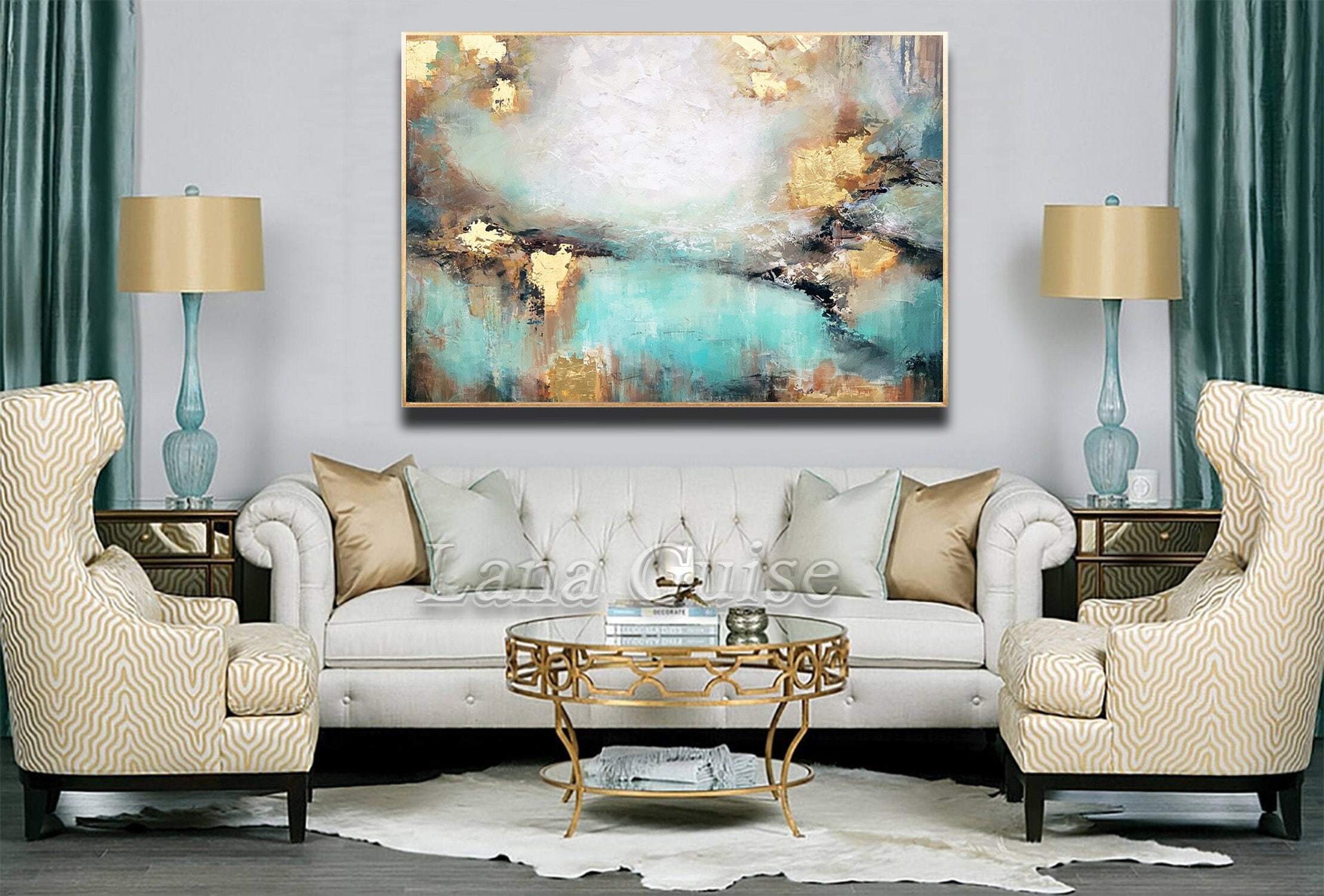 brown and gold living room decor