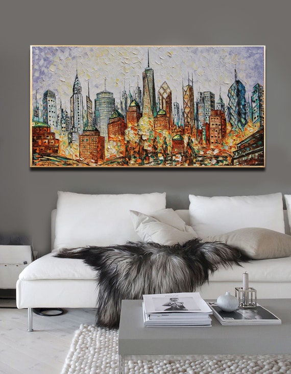New York Cityscape Original Oil Contemporary Painting - Etsy