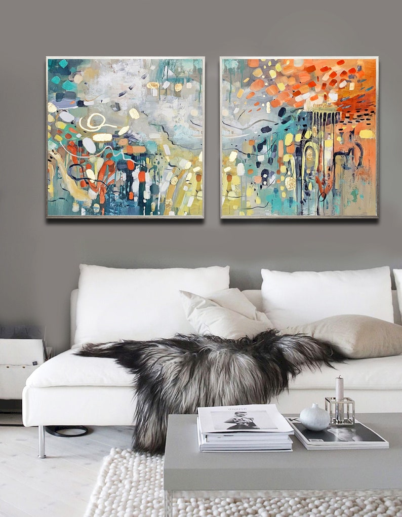 Rebirth Abstract Painting Set Two Of Paintings Attention Brand Modern Large