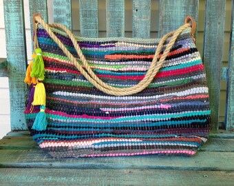Large boho shoulder bag.