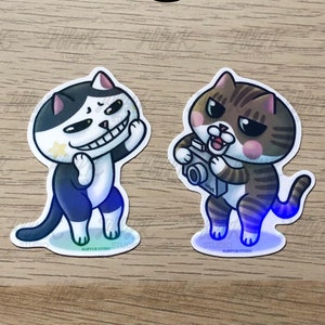 Autocollant en vinyle kawaii - Ensemble d'autocollants photographiques Jiffy & Chippy {Prêt à expédier}