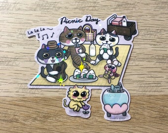 Kawaii Vinyl Sticker - Picnic Day {Ready to Dispatch}